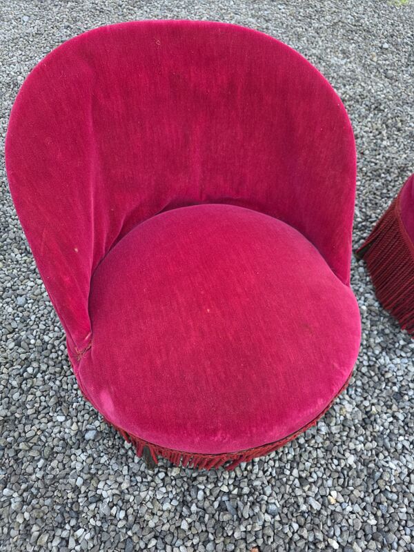 Paire de fauteuils crapaud ancien