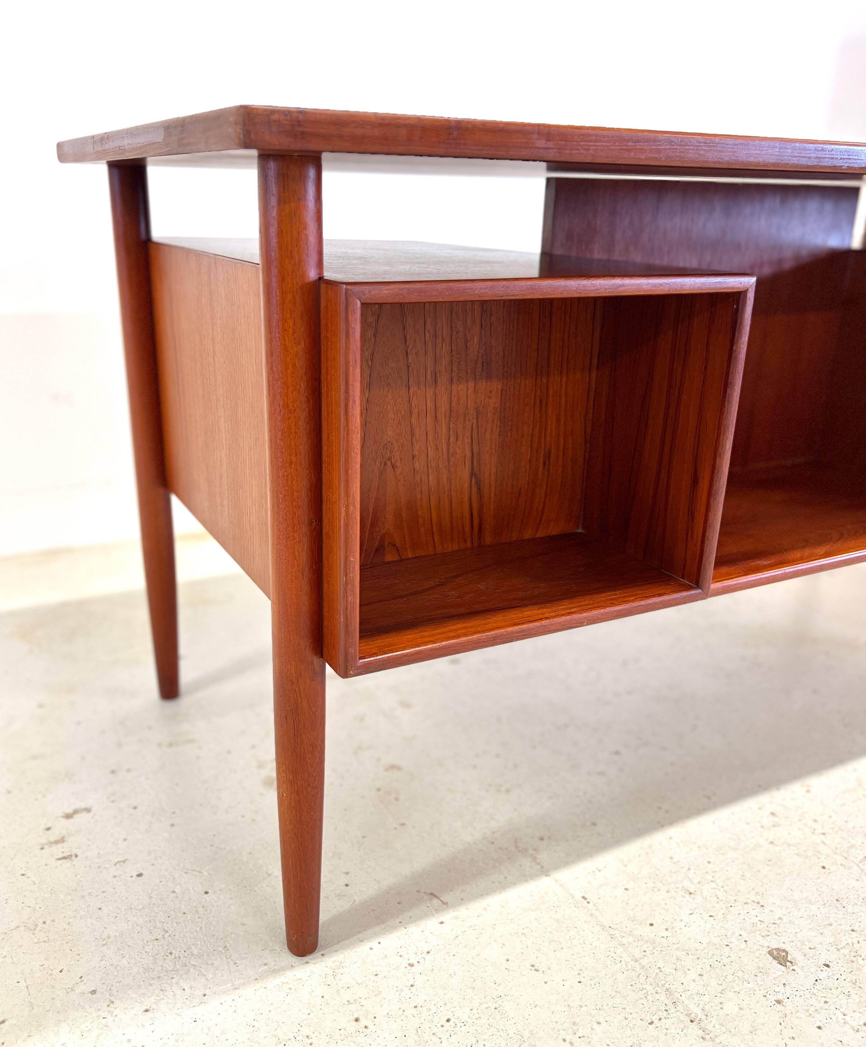 Danish Teak 'Floating-Top' Desk, 1960s.