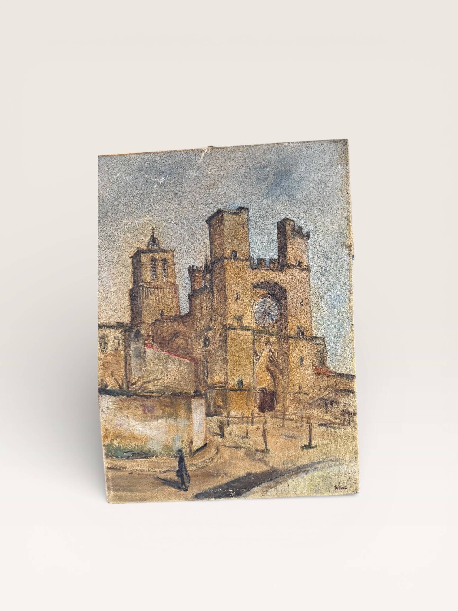Huile sur toile vue de Béziers