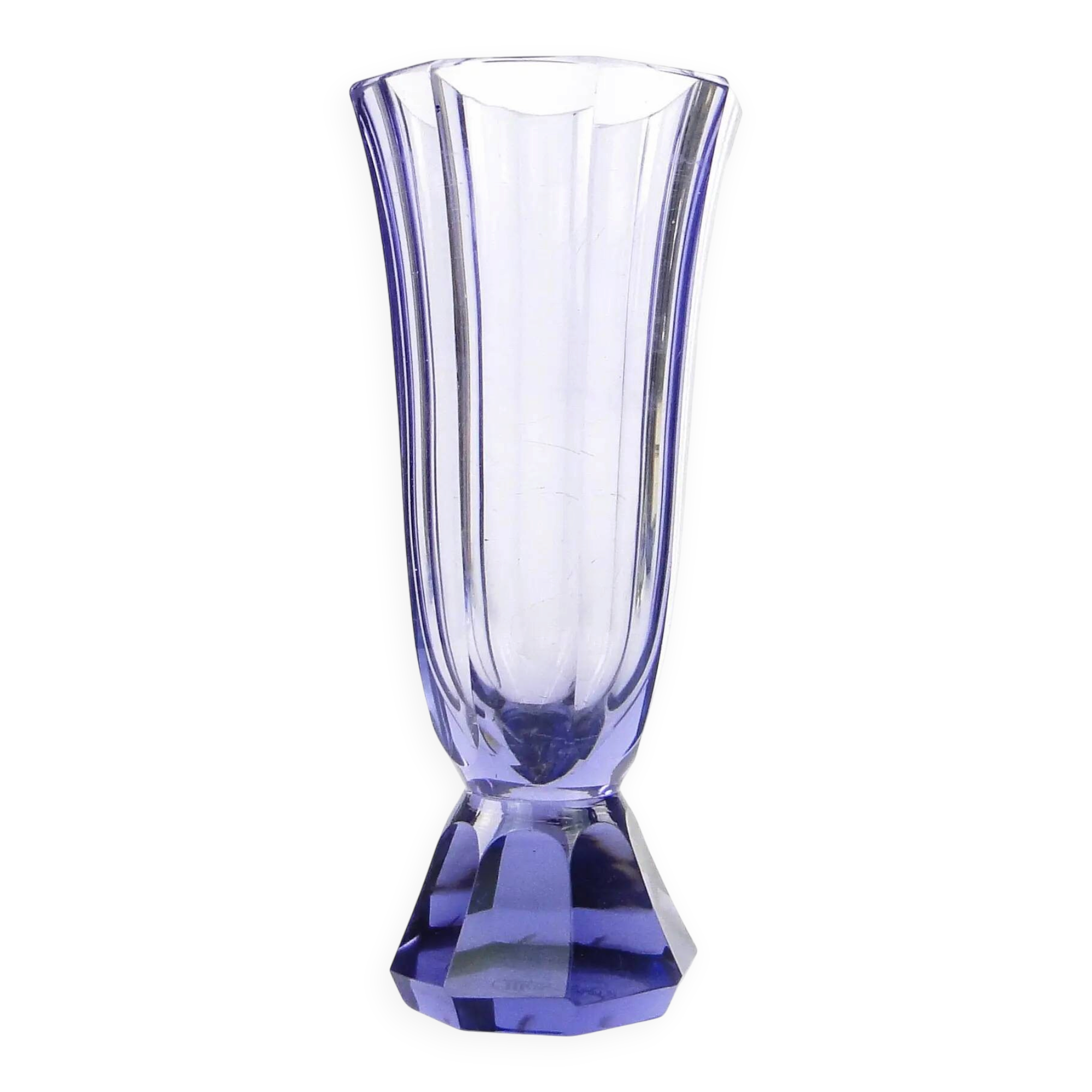 Art Deco vase, crystal, Moser, Czechoslovakia, 1930s