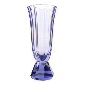 Vase Art Déco, cristal, Moser, Tchécoslovaquie, années 1930