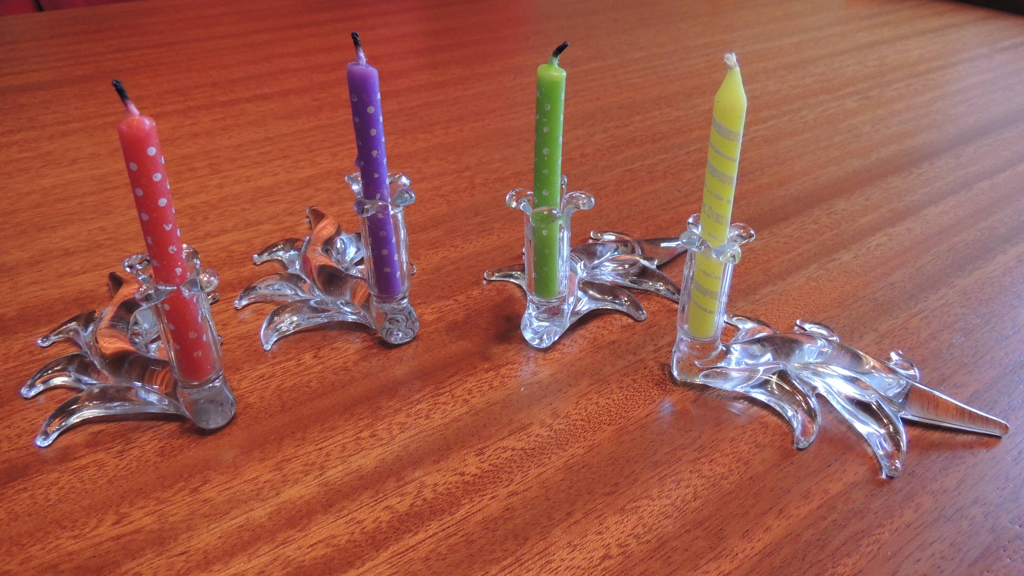 Glass table runner by A. Vialas – Vintage crystal centerpiece