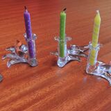 Glass table runner by A. Vialas – Vintage crystal centerpiece