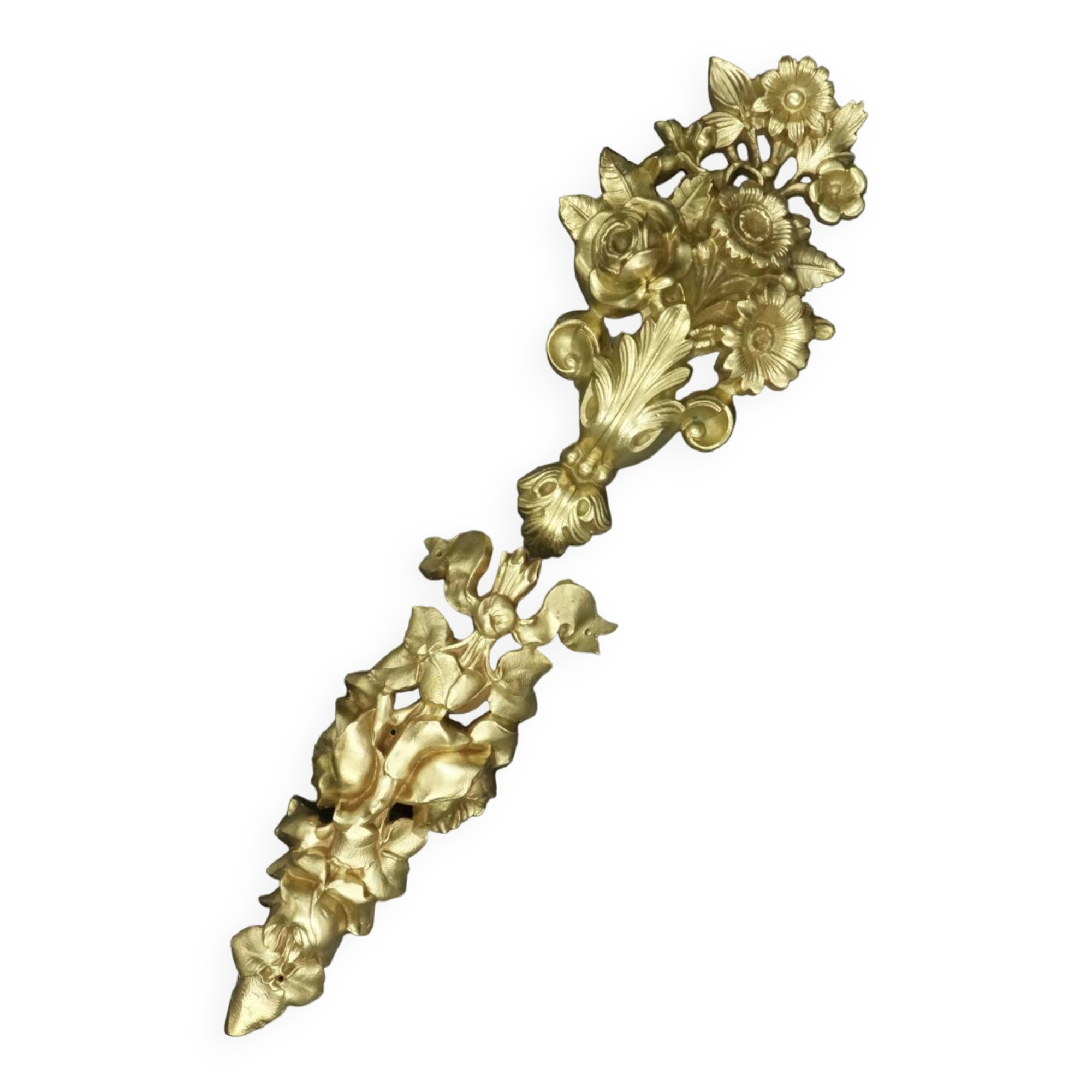 Ensembe de deux ornements floraux style Louis XVI - bronze doré