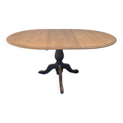 Table ronde extensible à pied central  – Esprit campagne chic