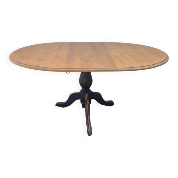 Table ronde extensible à pied central  – Esprit campagne chic