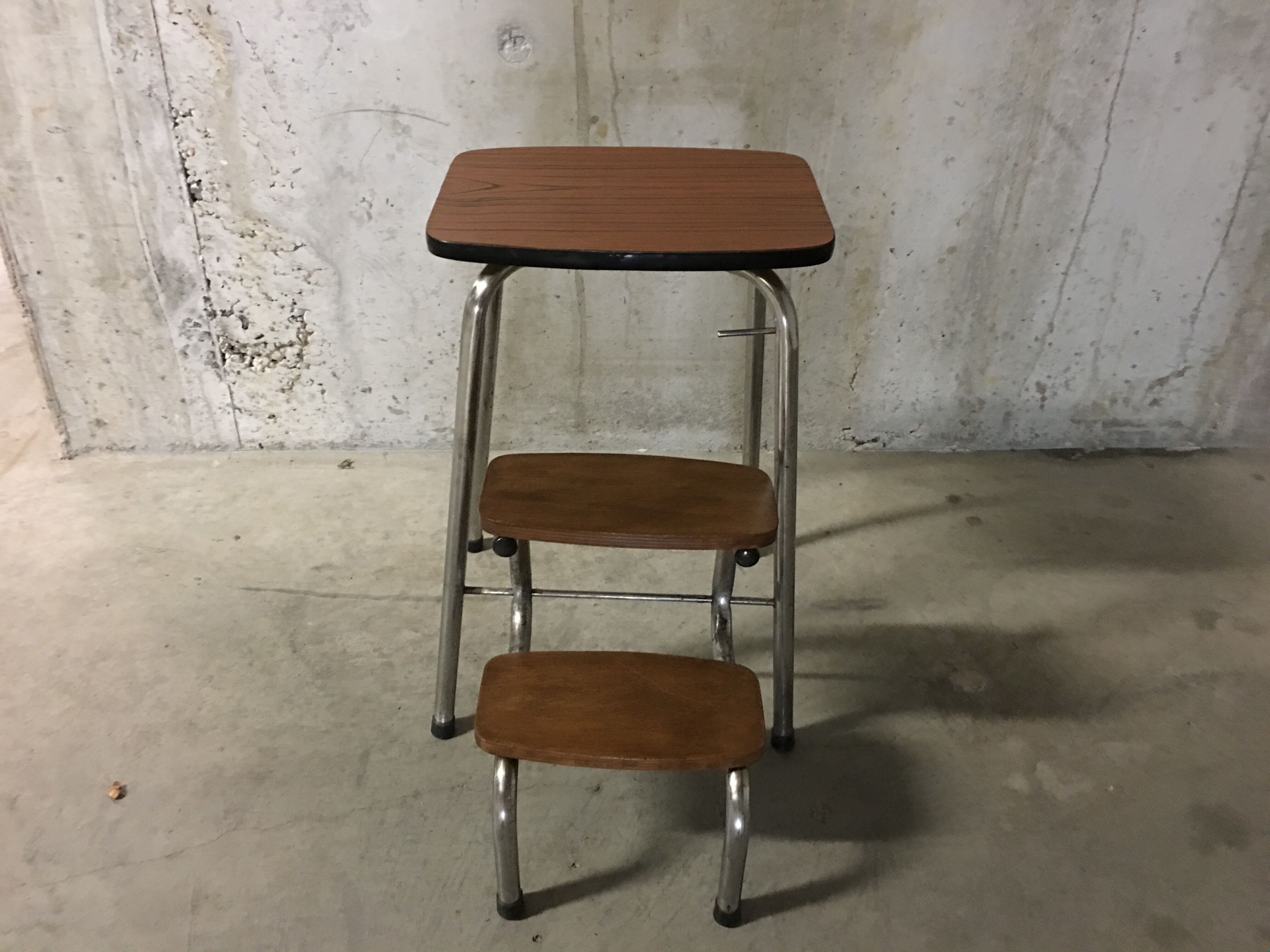 Stool foot step in 70s formica