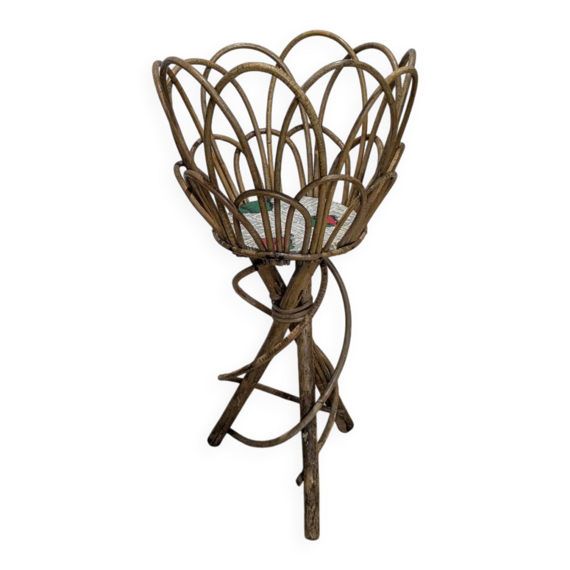 Wicker rattan plant stand