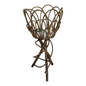 Wicker rattan plant stand