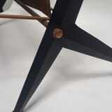 vintage coffee table 1950 1960 glass and metal storage