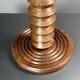 Midcentury brutalist wood turned side table, Charles Dudouyt style, 1950s