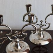 Pair of vintage Swedish pewter candleholders by Svenskt Tenn