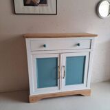 Small old sideboard painted blue and white