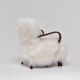 Pair of Art Deco Armchairs in Mongolian Sheepskin, 1950s