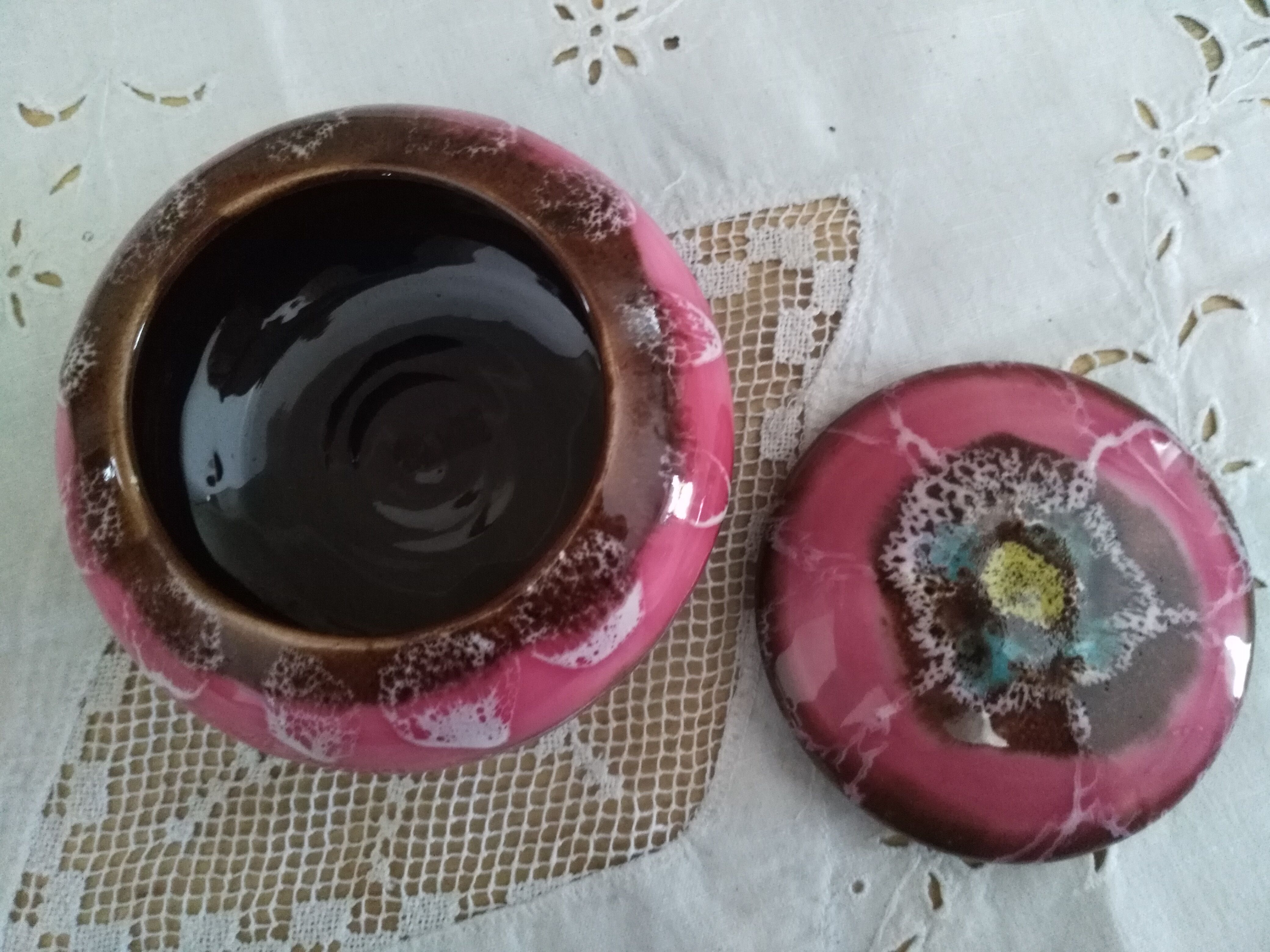 Candy/ Art Deco vallauris brown/pink fuchsia jewellery