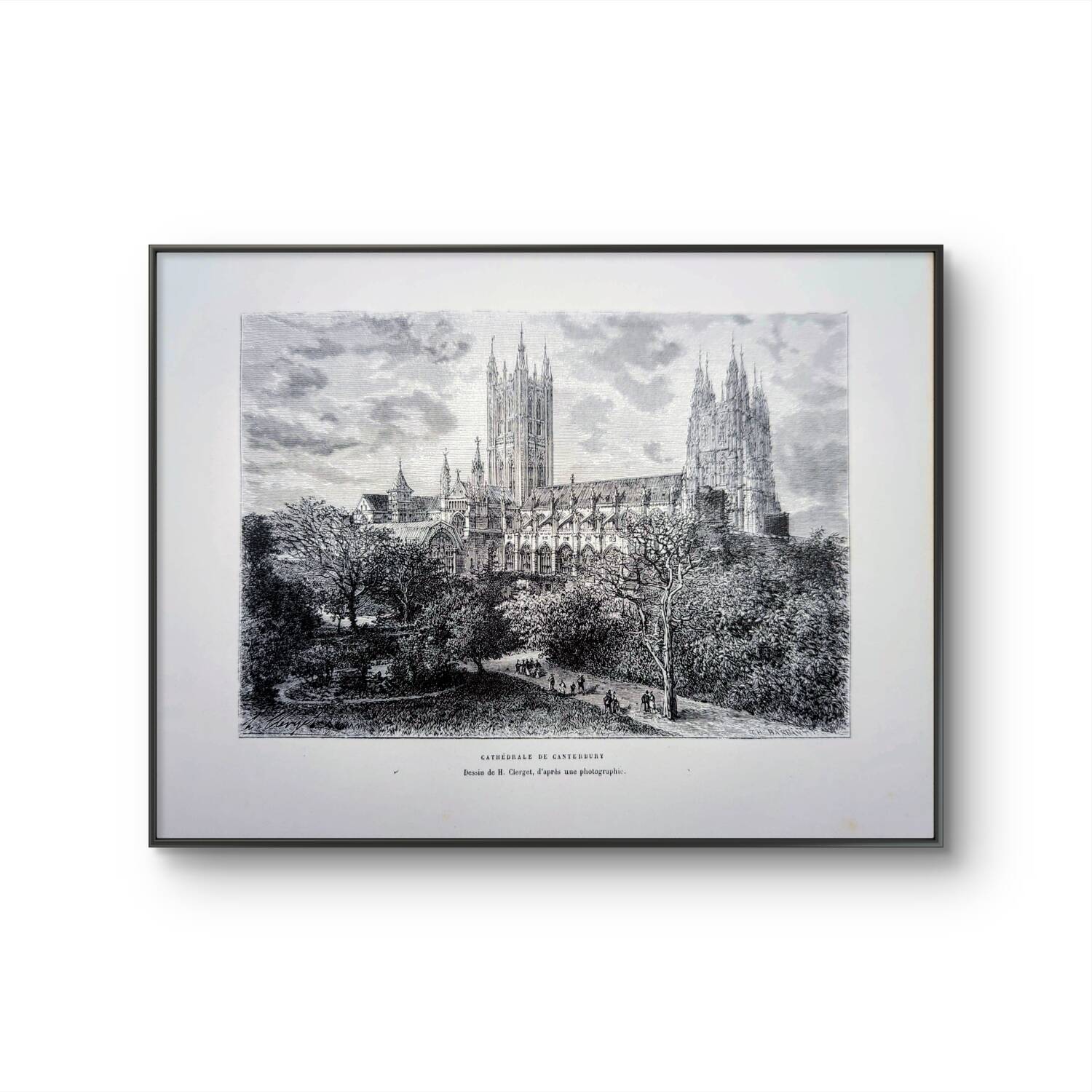 La cathédrale de Canterbury, illustration imprimée en 1879.