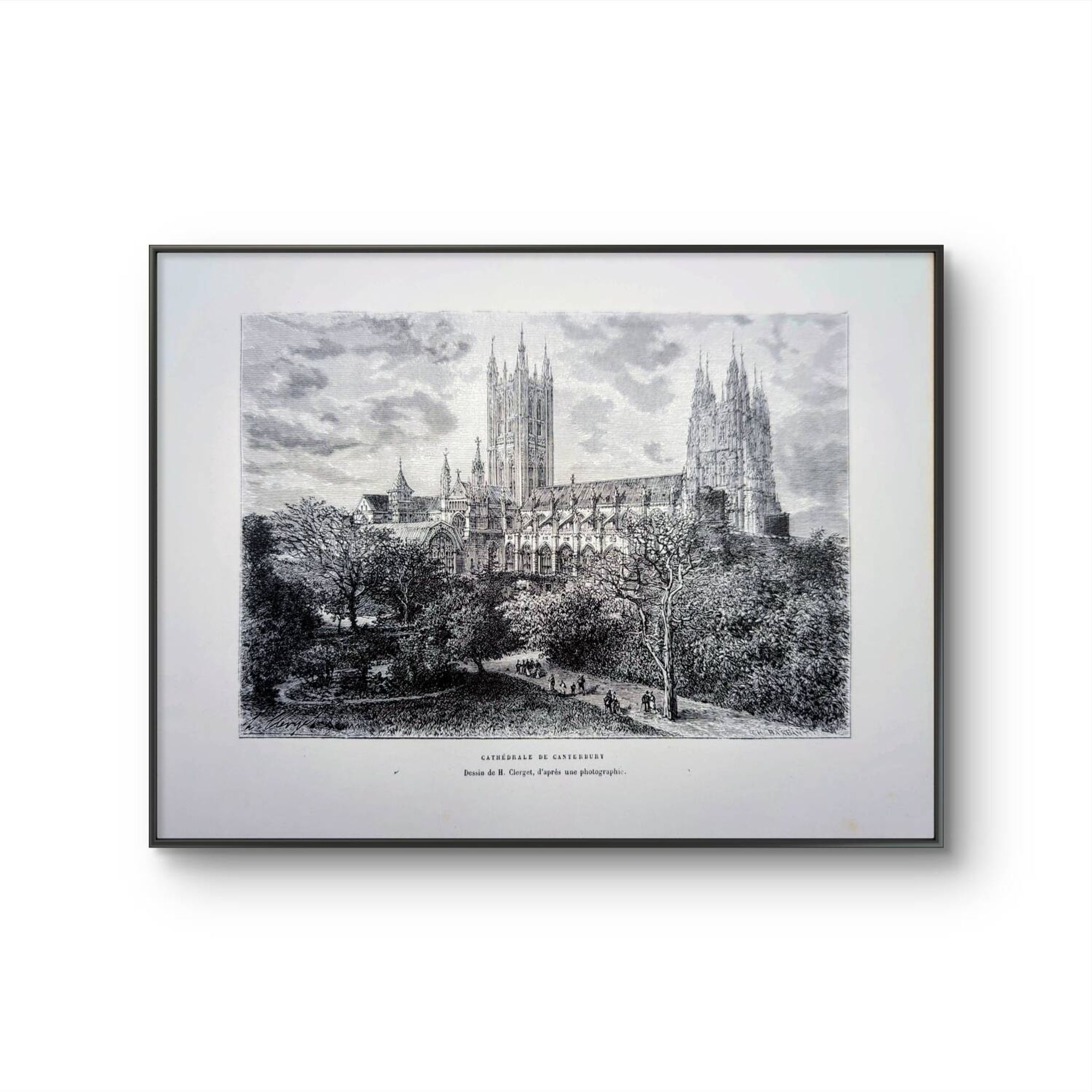 La cathédrale de Canterbury, illustration imprimée en 1879.