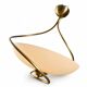 Suspension Mid-Century laiton doré et verre opalin inspiration ArtDéco