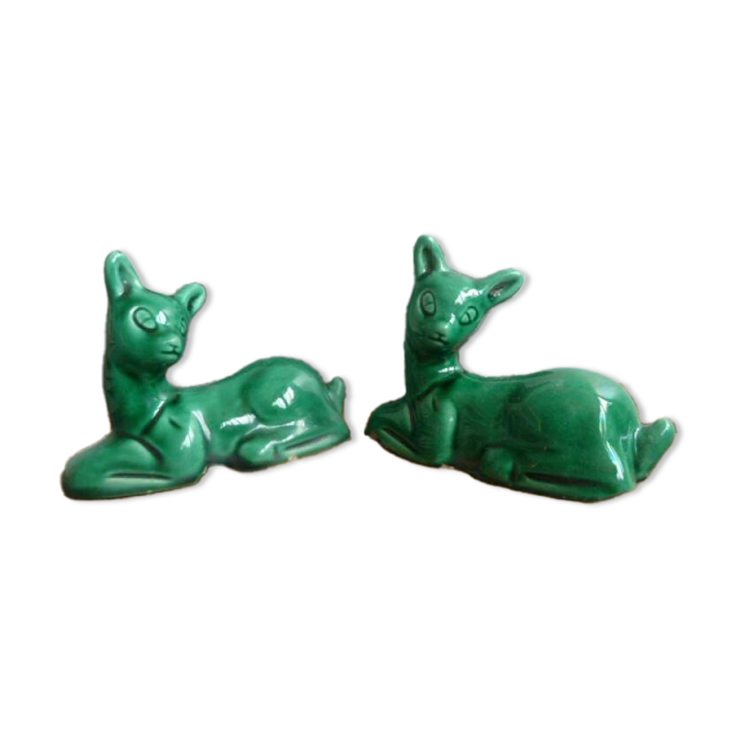 Pair of fawns Saint Clément Art Deco