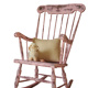 Rocking-chair vintage 50 in pink patina wood