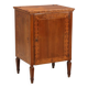 Antique walnut bedside table with maple inlays, converted into a bar cabinet, 19th century.