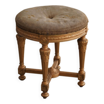 Antique round Gustavian stool, Swedish cabinetmaker, late 18th century.