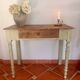 Old patinated wooden console – French country spirit, turned legs.