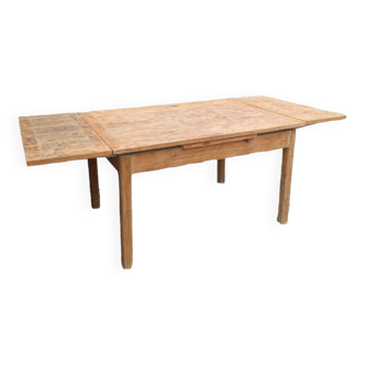 Petite table bois  style ferme avec rallonges