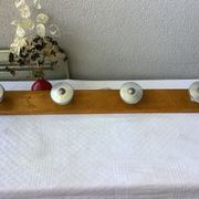 Coat rack hook wood and zinc vintage 50'