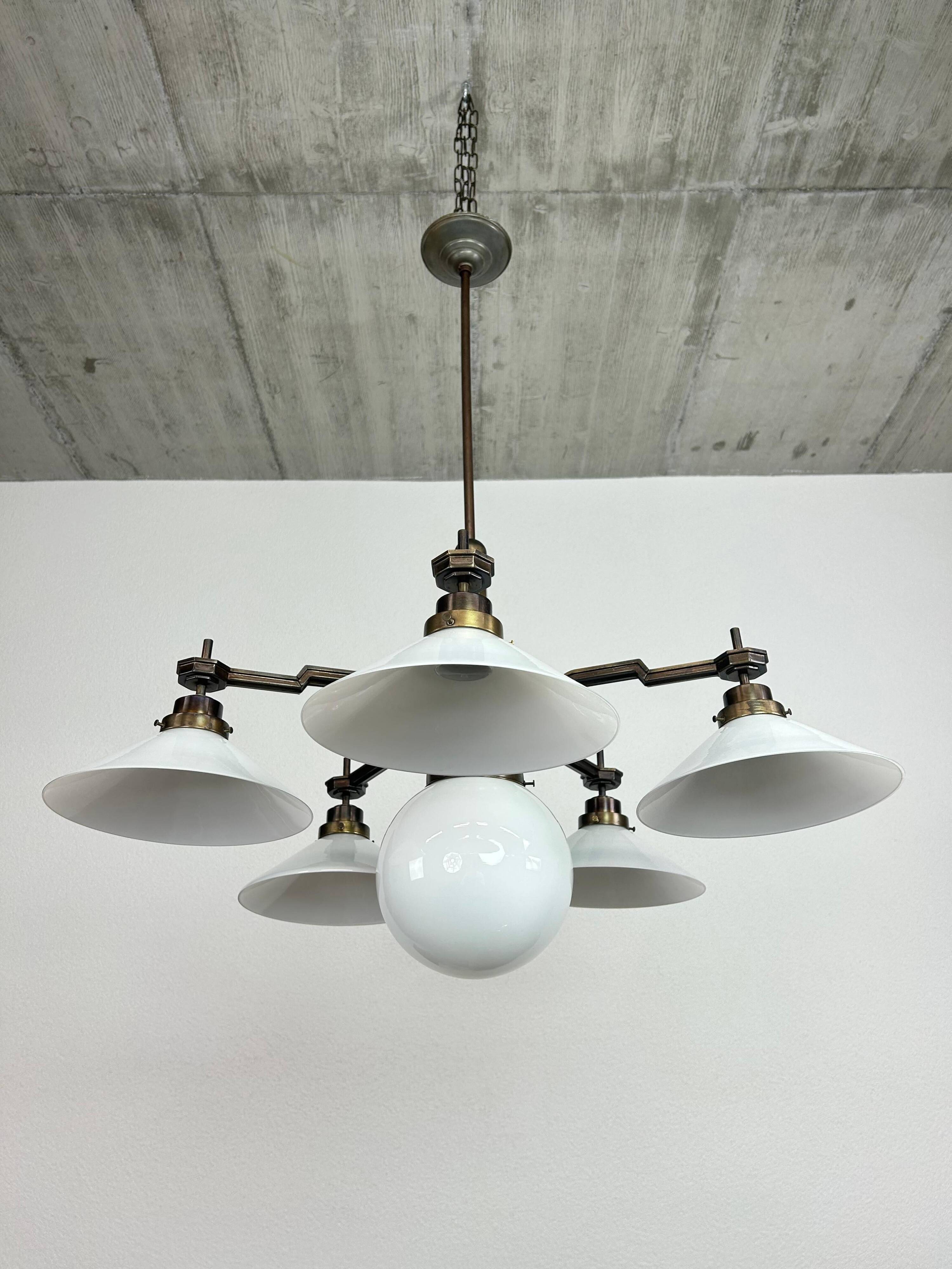 Large cubist chandelier