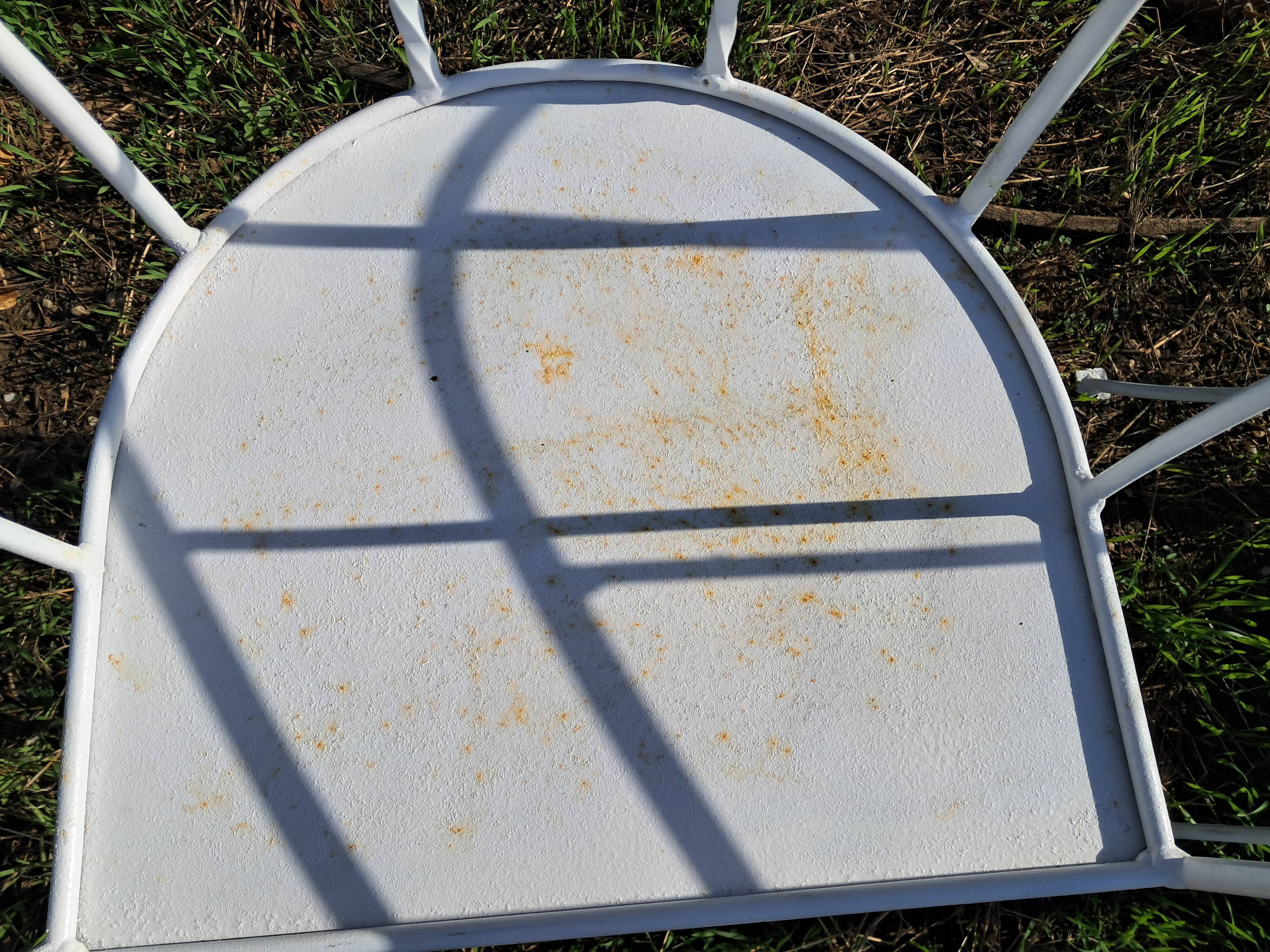 suite de 4 fauteuils de jardin en metal