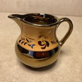 Old milk jug jersey earthenware / english lustrous faience