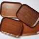 Set of Four Midcentury Serving Teak Trays Backman for Airlines, Finland, 19