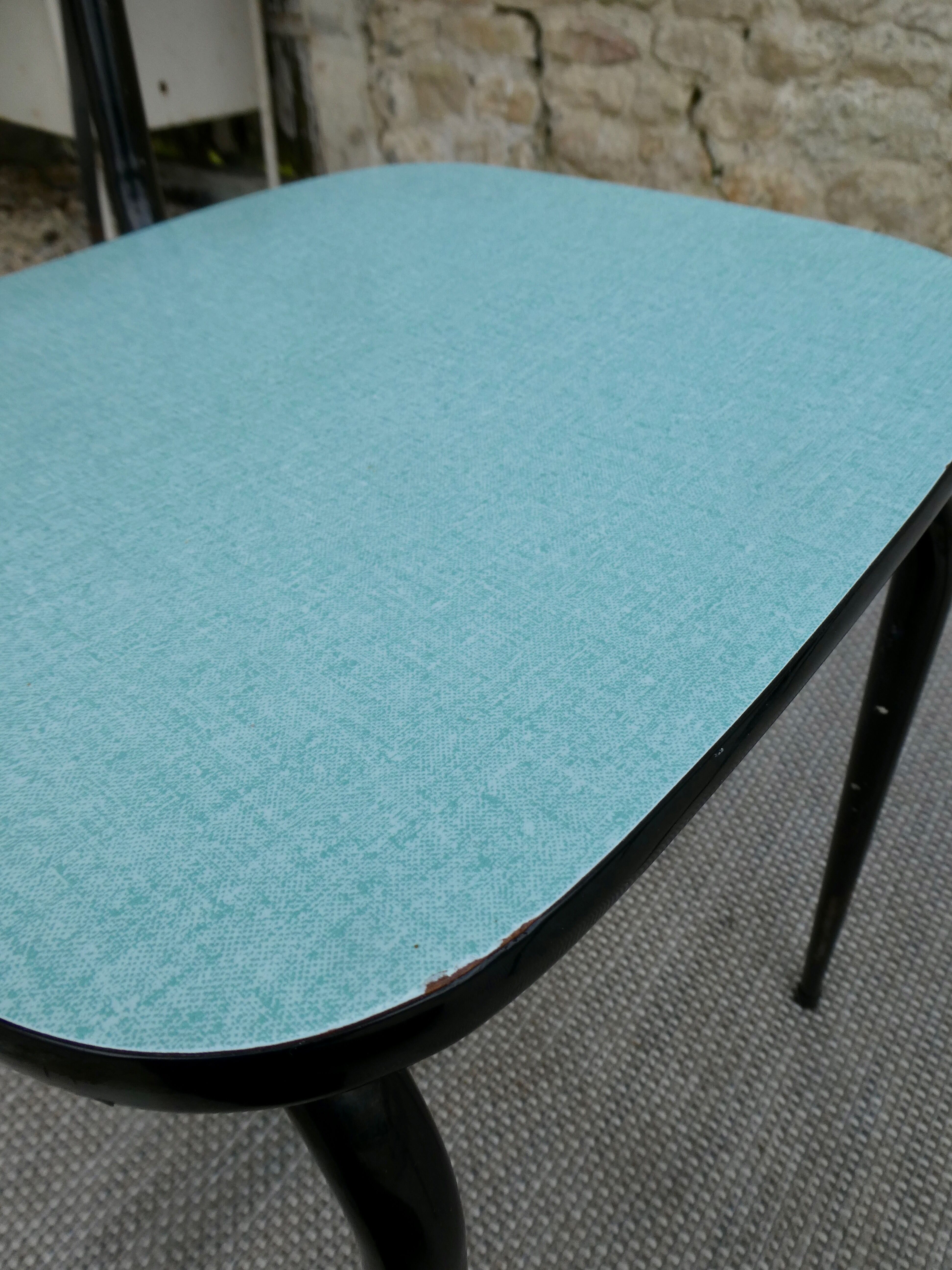 Pair of formica chairs with black tapered legs, 60s