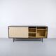 ENFILADE FLORENCE KNOLL MODEL 116 WOOD LEATHER AND RATTAN 1960