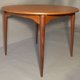 Italian circular teak extendable dining table, 1960s