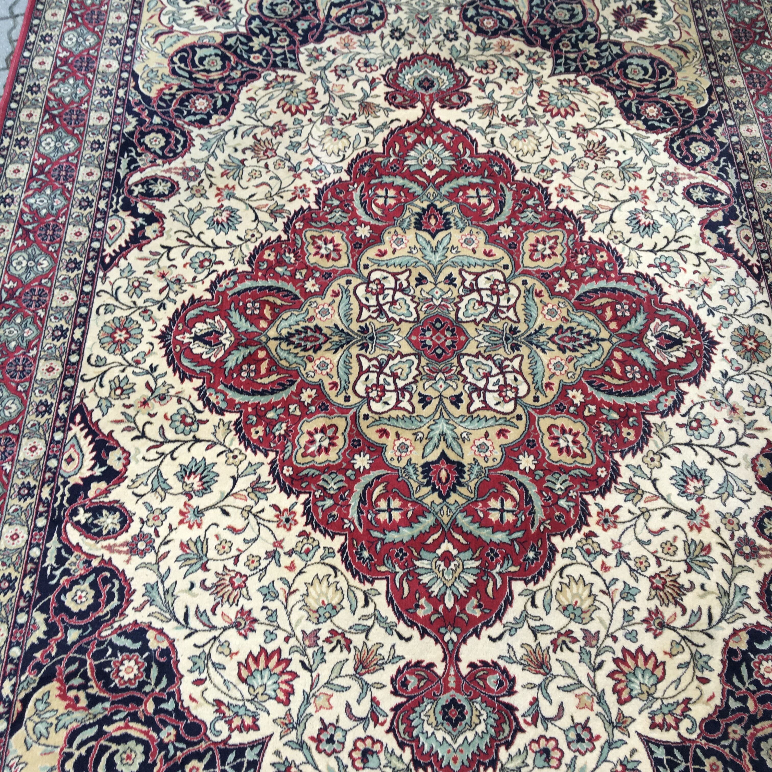 Vintage rug carpet 70s mid century czechoslovakia red 246cm x 360cm