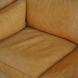 Danish Midcentury 3-seater canapé by Stouby in cognac brown leather, made in the 1970s.