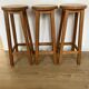 Set of 3 solid oak stools