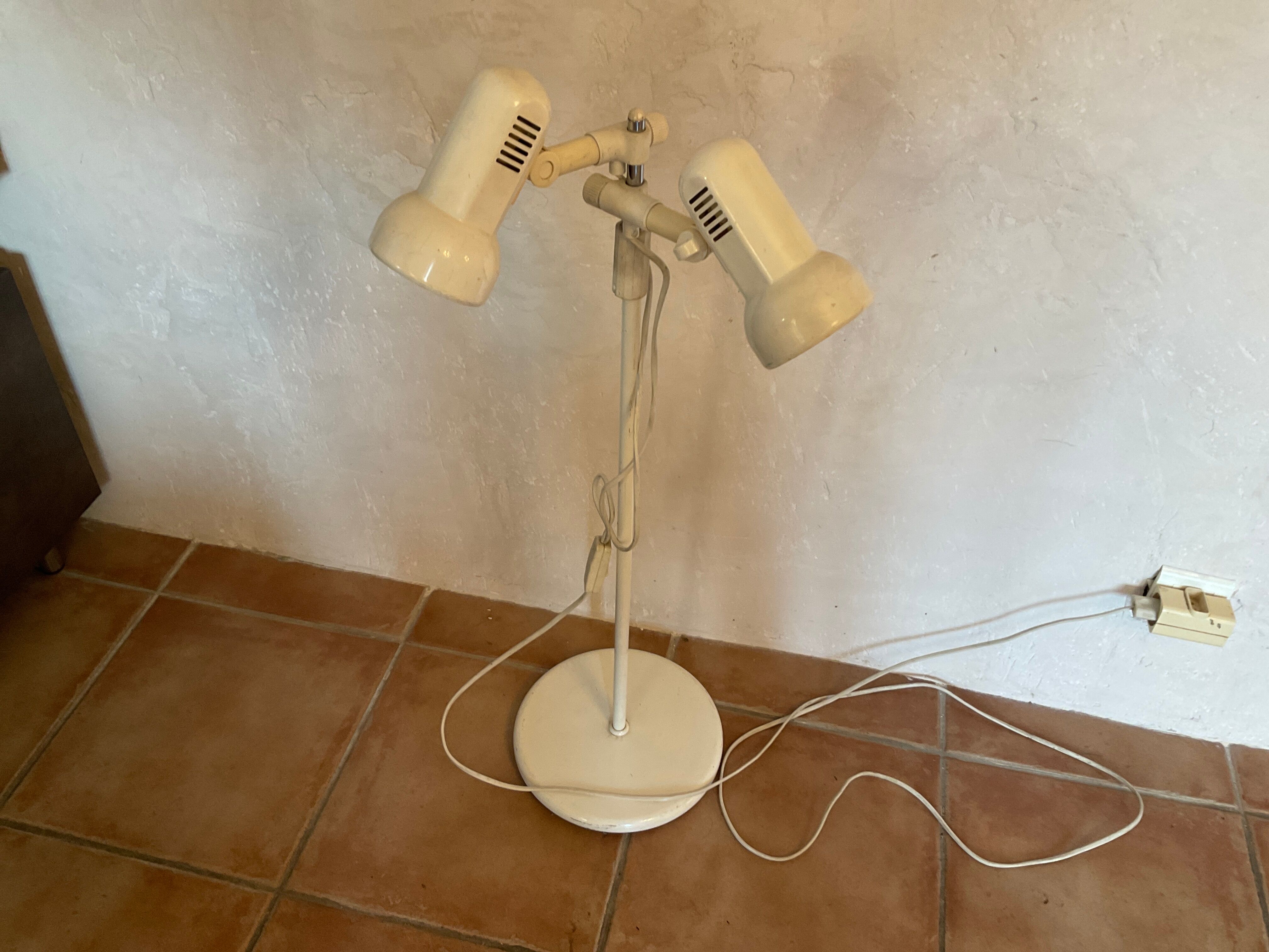 Lampadaire liseuse design 2 spots orientables vintage 60-70