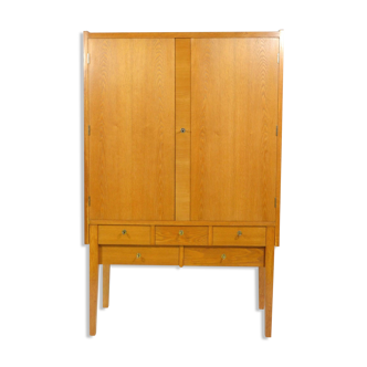 Armoire en placage de chêne des années 1980