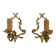 Vintage pair of bronze wall sconces from the 1950s and 60s.