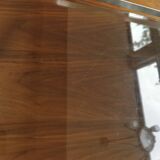 Large vintage smoked glass and chromed metal tray