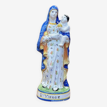 Holy Virgin in Quimper earthenware early 20th century