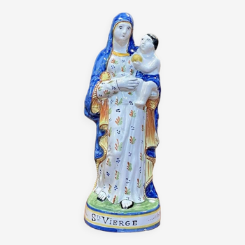 Sainte Vierge en faïence de Quimper début XXème