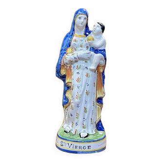 Holy Virgin in Quimper earthenware early 20th century