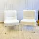 Paire de chauffeuses vintage bouclette blanche – design années 70