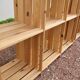 Pair of vintage pine "staircase" bookcase shelves - 1970s