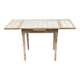 Extendable kitchen table renovated in raw solid wood and ceramic tiles