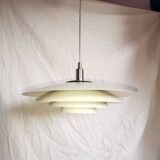 White pendant light, Scandinavian, space age, Poulsen style, 1990.